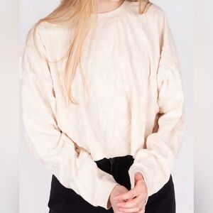 Billabong Ivory Textured Crewneck Sweatshirt